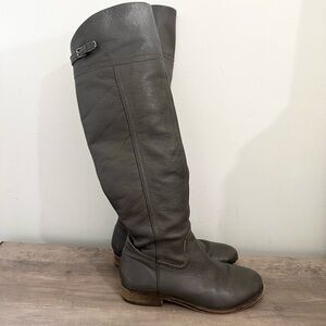Franco Sarto women’s size 8 leather upper zip tall riding boots hydie boots grey